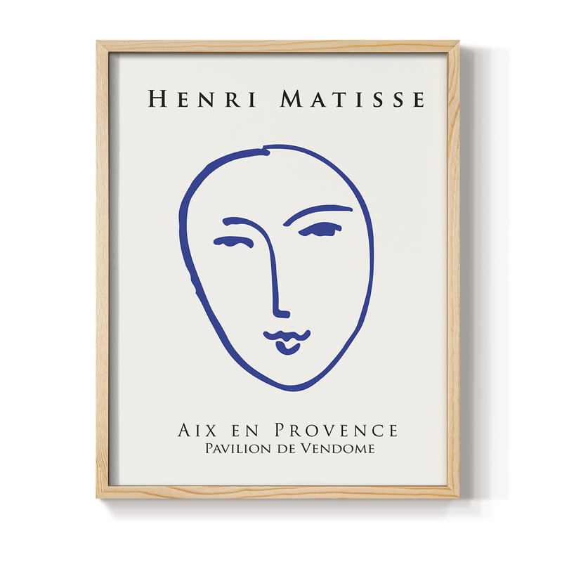 Matisse XLIX, reproduction d'art encadrée - bois massif, H 21 po x l 17 po
