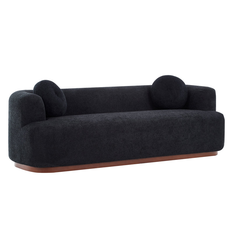 Canapé à compression 3 pièces Boneless Arcora, Polyester noir