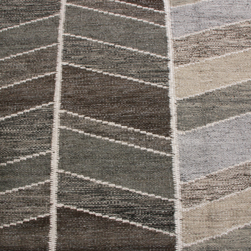 Hand Knotted Wool Geometric Area Rug, Rectangle 5' x 8'