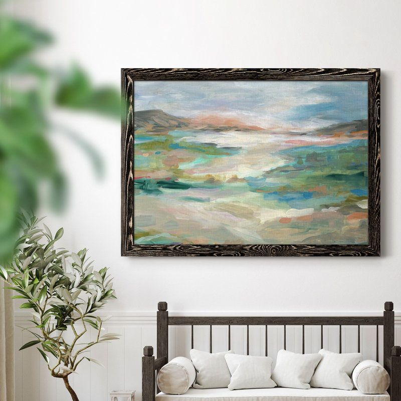 Vallée luxuriante - Peinture sur toile encadrée, H 31,5 po x l 23,5 po x P 1,5 po, Noir