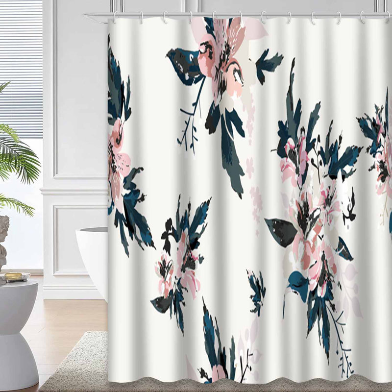 Rideau de douche 12 fleurs, L 72 po x l 84 po