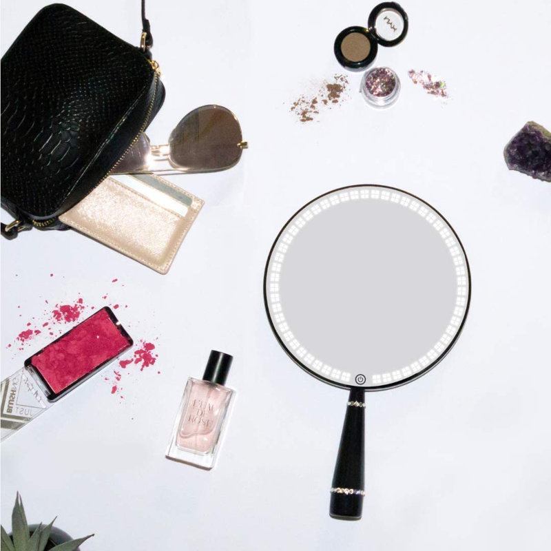 Miroir de maquillage Bijou, Noir brillant