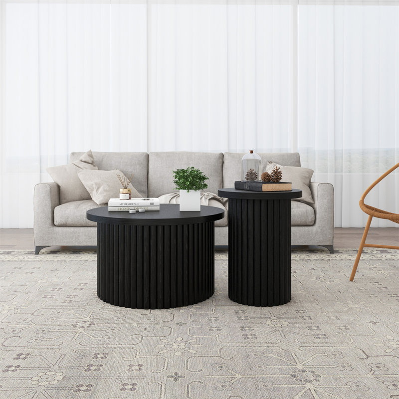 Ensemble de 2 tables basses, Noir