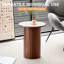 Ensemble de tables basses rondes modernes 2 pièces, cylindre Groove Line 27,6 "/ 15,7"-131591311