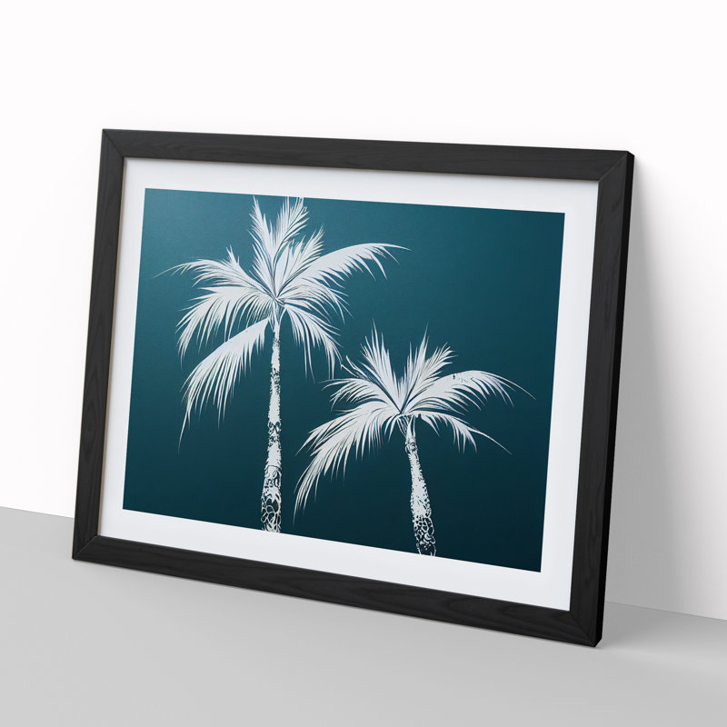 XH1022-6768X Palm Tree Splash Vol.4 - Single Picture Frame Print, Black Framed, 46cm H x 64cm W x 2cm D
