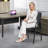 Set Of 2 Faux Leather Guest Reception Chairs With Fixed Armrests For Office Waiting Room