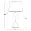 Lampe de table en métal nickel brossé avec abat-jour en lin blanc - ensemble de 2