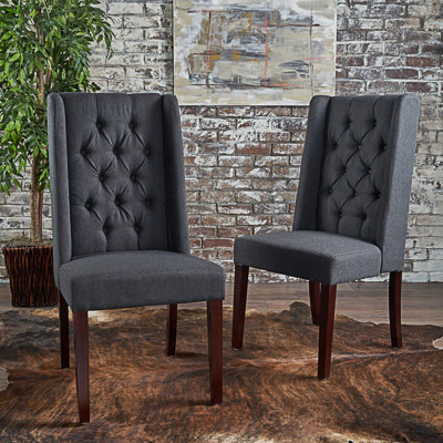 Ensemble de 2 élégantes chaises de salle à manger capitonnées