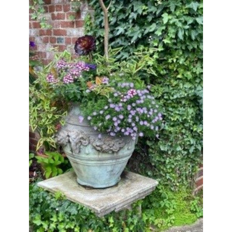 Pennypacker Fiberglass Urn Pot Planter, Beaten Copper