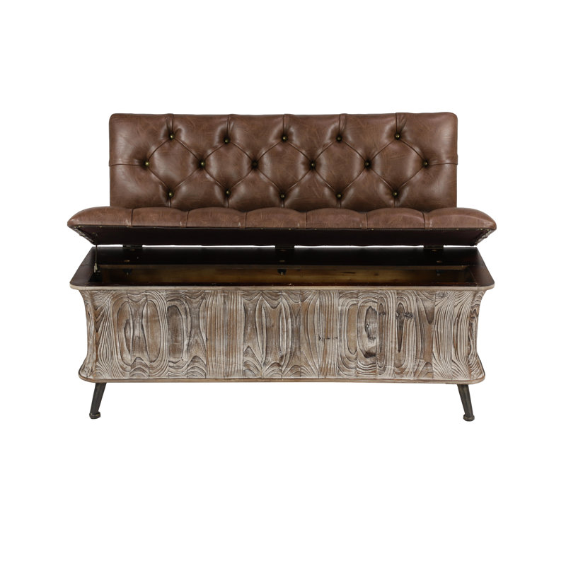 Angeles Faux Leather Upholstered Storage Bench