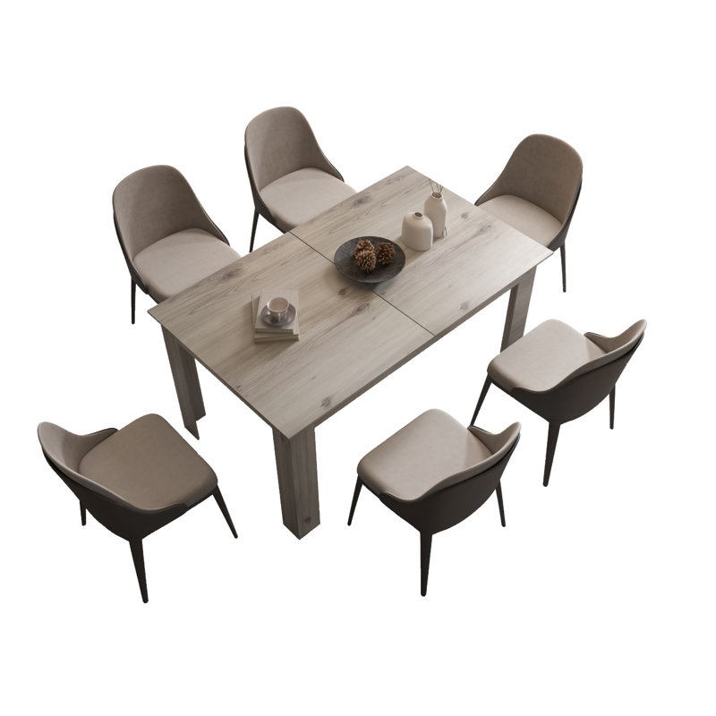 Gimora Extendable Dining Table, Light Wood