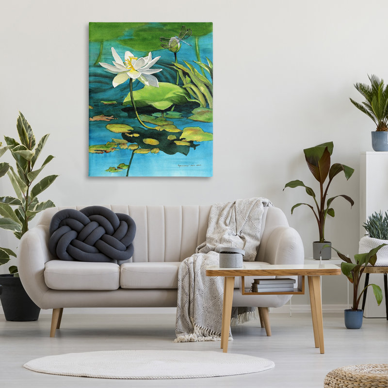 «Pond Pond & Dragonfly» par Christine Reichow, H 48 po x l 36 po