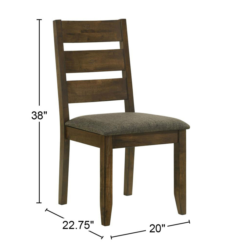 2 chaises rembourrées pour la salle à manger, finition noyer muscade nouée, housse subtile, brun, rectangulaire, finition de salle à manger décorative de 2, sièges bruns, rectangulaire, délice, 19,25