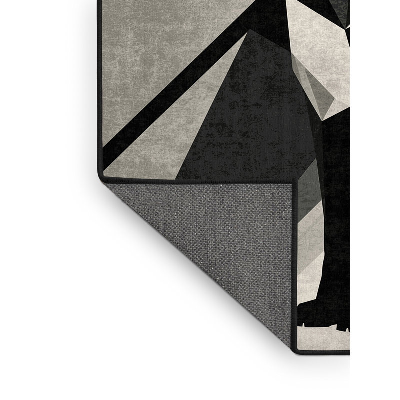 Tapis à motif géométrique élégant et moelleux en renard gris doux et doux Fennec, 4 x 6