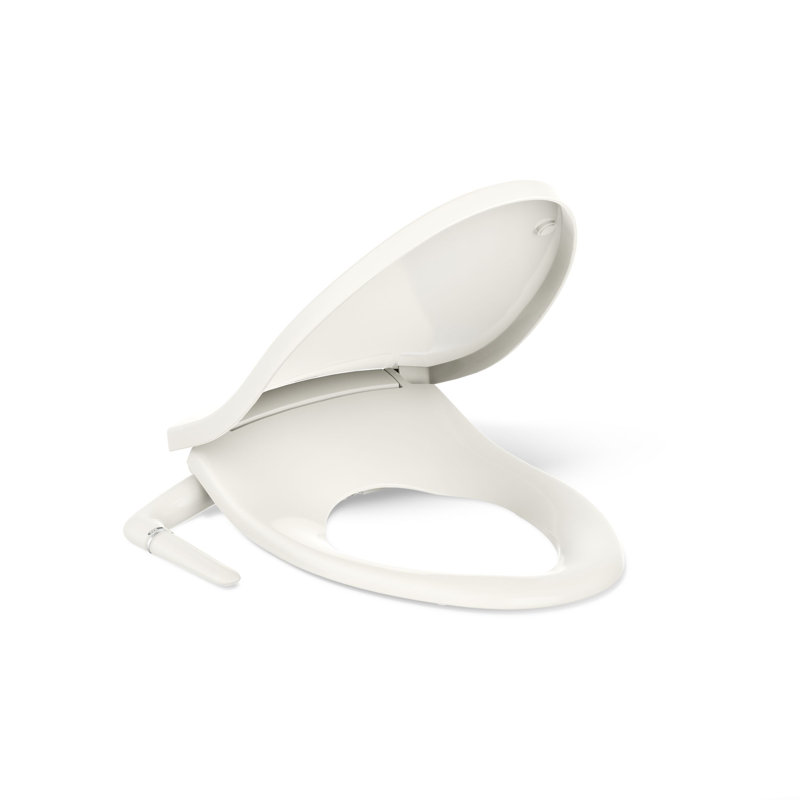PureWash M250 Elongated Bidet Toliet Seat, Manual Non-Electric Bidets for Existing Toilets, Biscuit