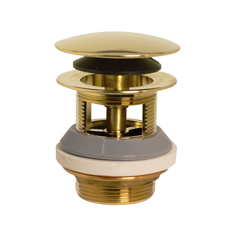 Coarse Thread Tip-Toe Bathtub Drain use for Integrated Overflow, Polished Brass