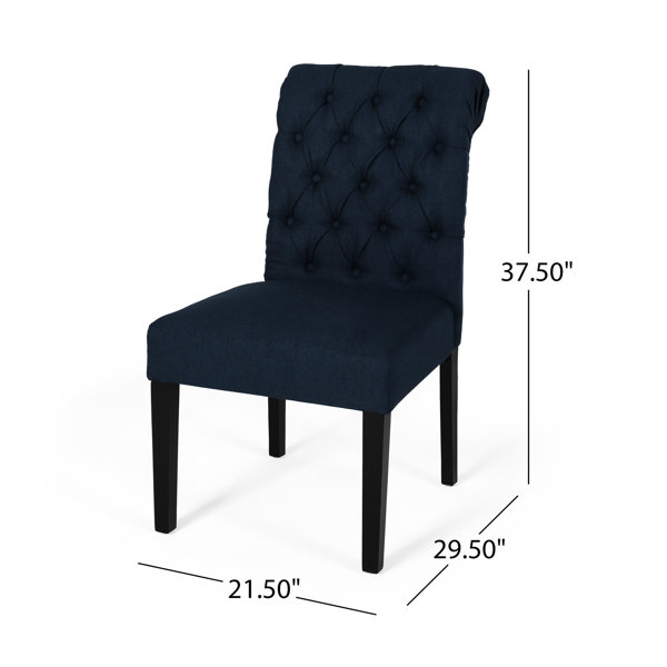 Hokku Designs Modern Button Dining Chair In Brown (2 Chairs With ...