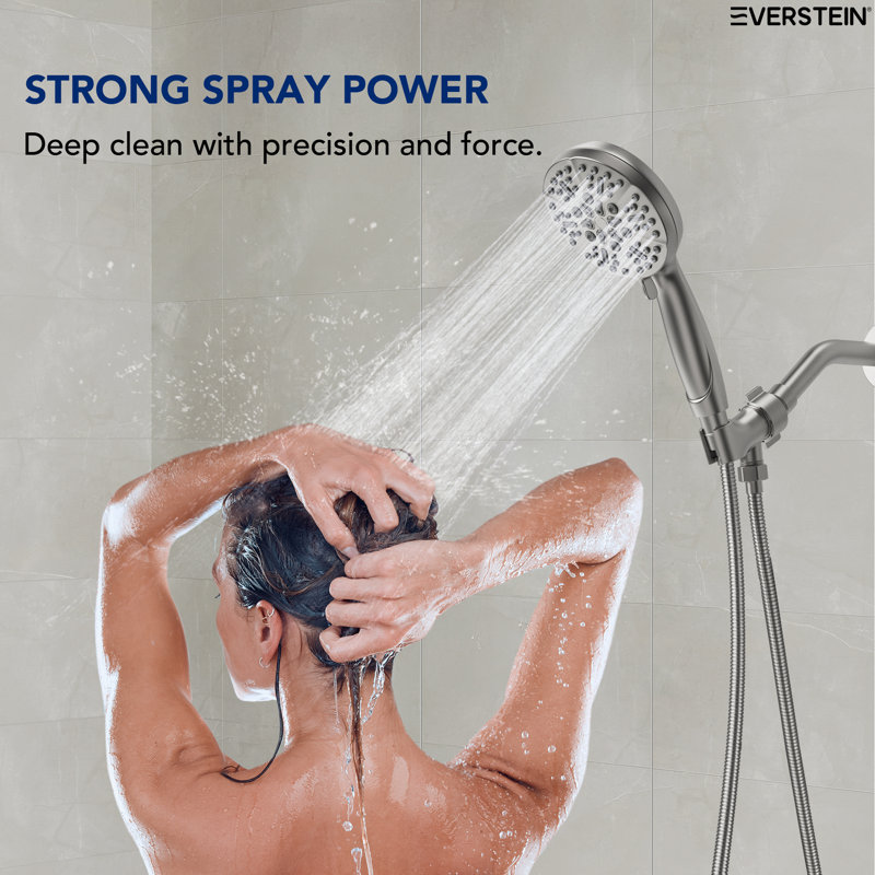 High Pressure Handheld Shower Head with 59" Hose and Shower Arm, Brushed Nickel