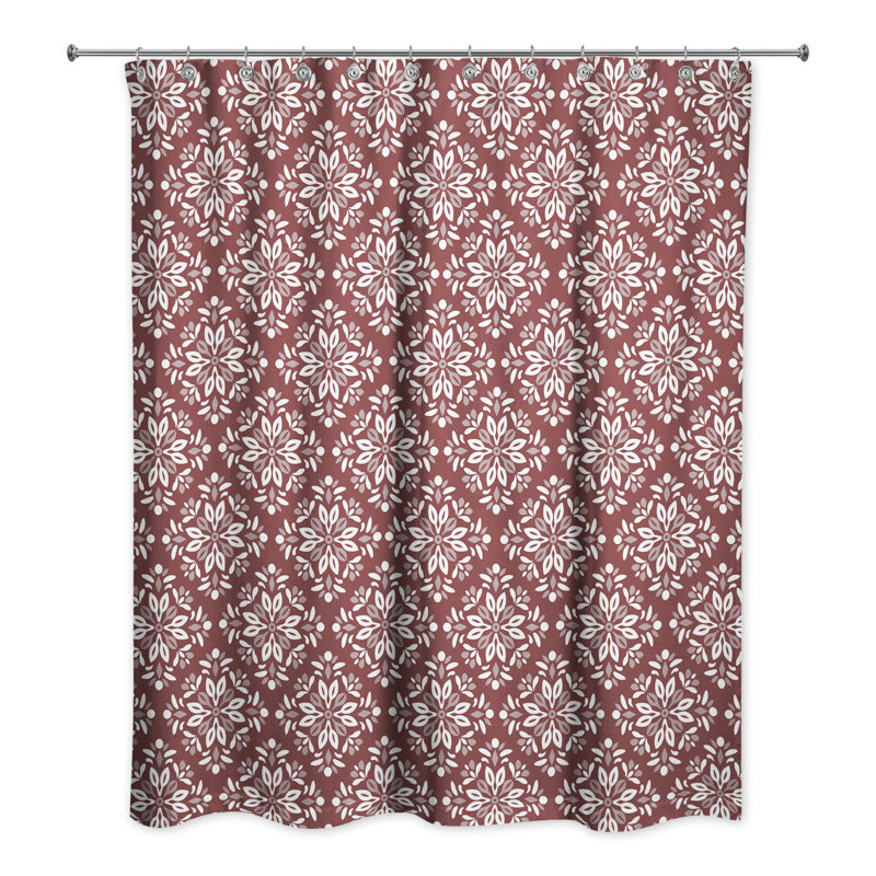 Rimmert Medallion Shower Curtain, Red