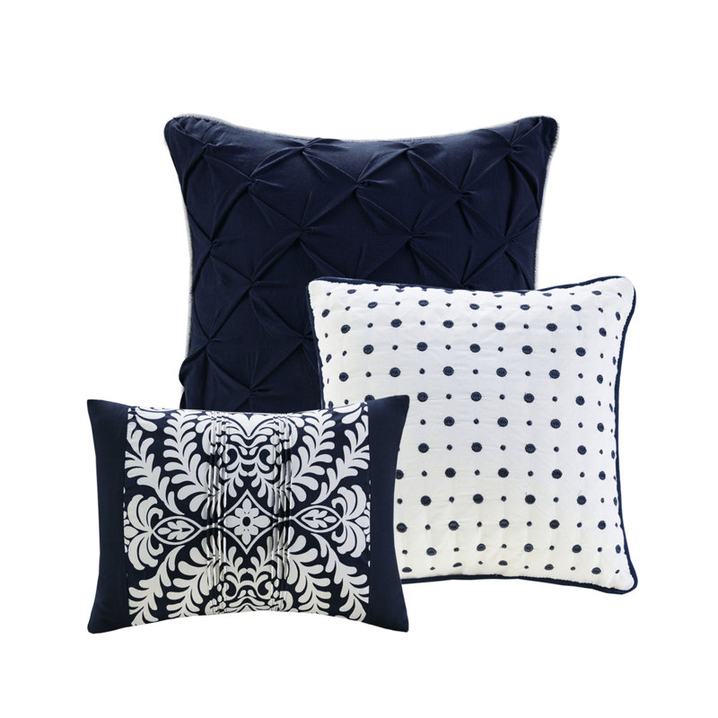 Queen Comforter Indigo Cotton - Intricate Pattern & Machine Washable Size