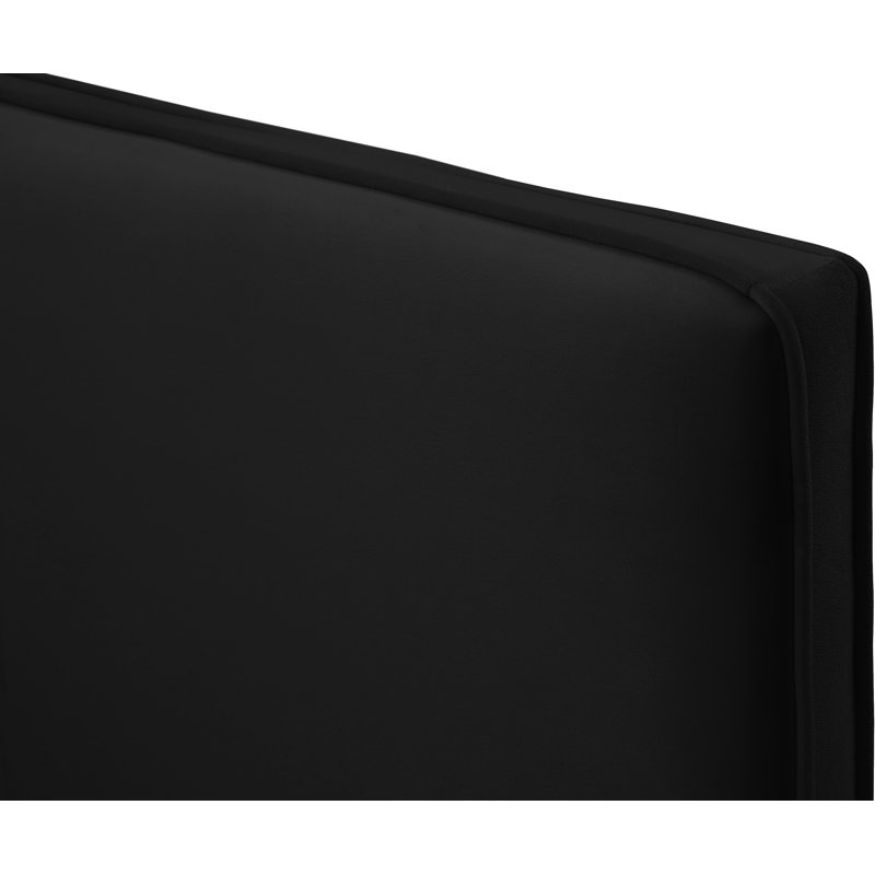 Upholstered Platform Bed, Black Velvet, King