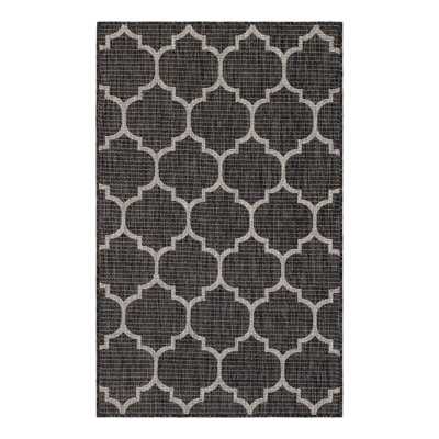 Bartman Geometric Black/Beige Indoor/Outdoor Area Rug