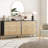 3-Drawer Rattan Dresser with Metal Legs, Black/Gold-495906041
