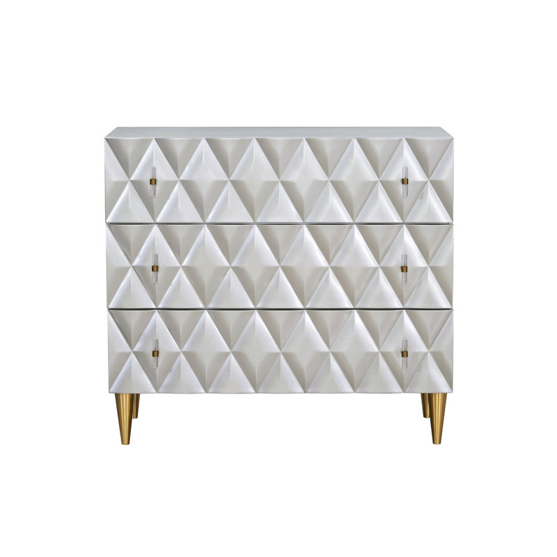 Armoire Kd Legs en argent avec tiroirs doublés de feutre et console en métal et champagne avec poignée en acrylique