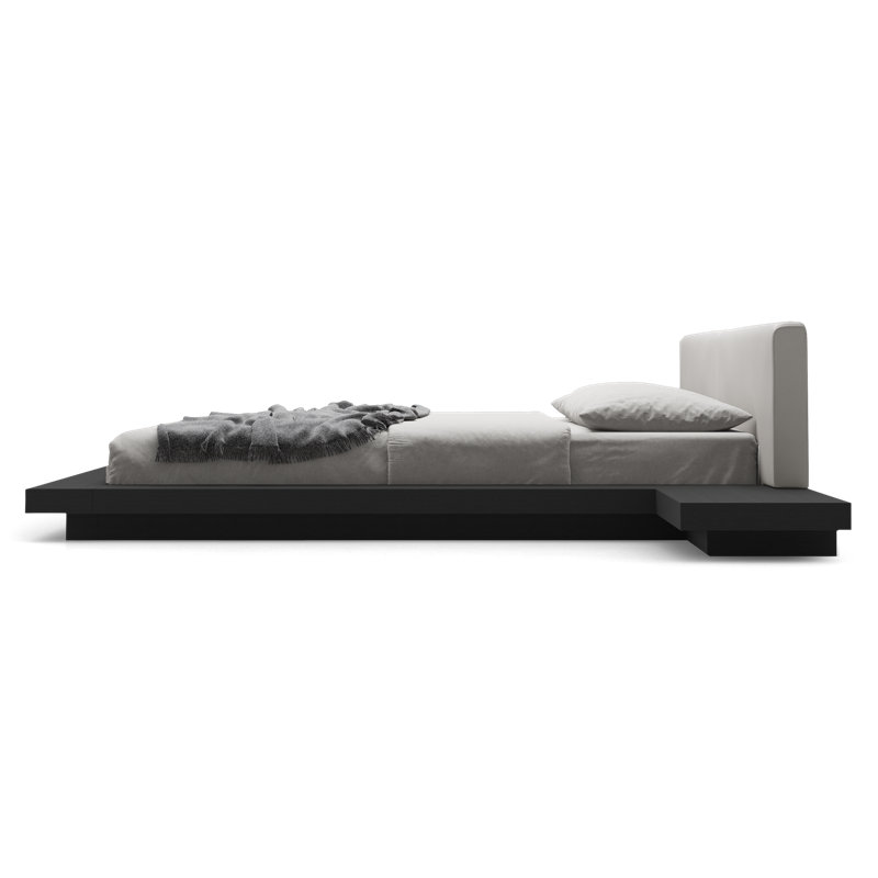 Upholstered Bed, Wenge/Pearl Gray Fabric, Queen