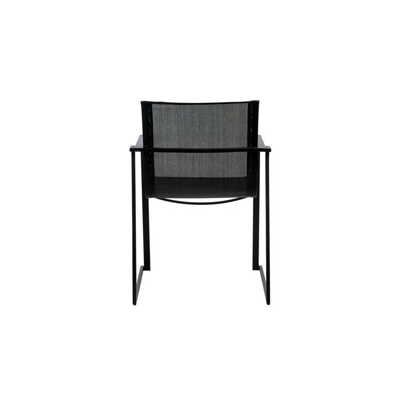 Muze Stacking Patio Dining Chair, Anthracite Frame/Anthracite Mesh