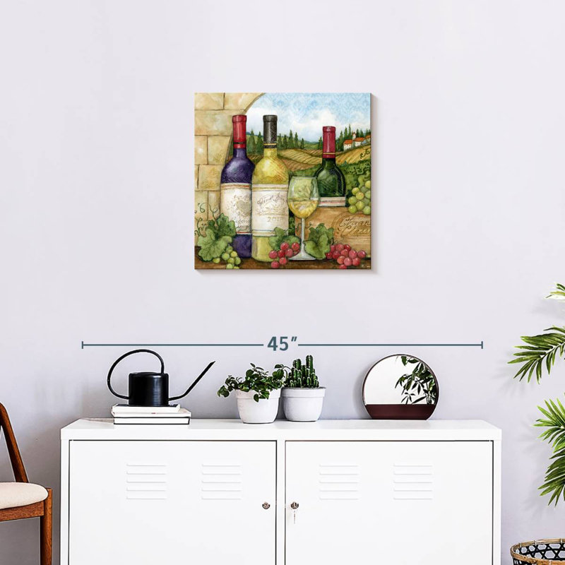 Yarlin Wine Bottles And Vineyard, 20" H x 20" W
