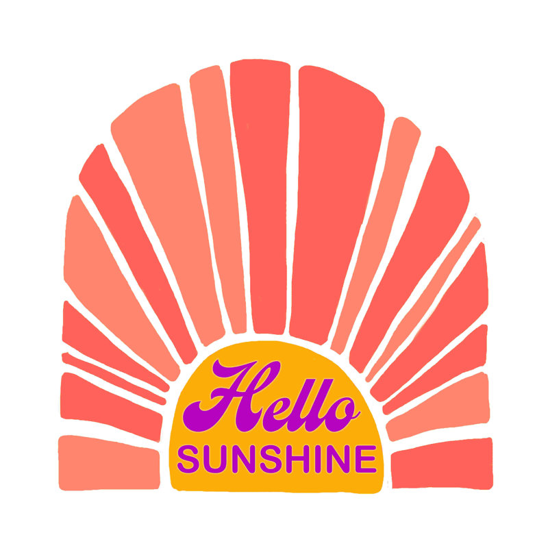 «Hello Sunshine Funky Sun», art textuel sur toile tendue, H 30 po x l 30 po