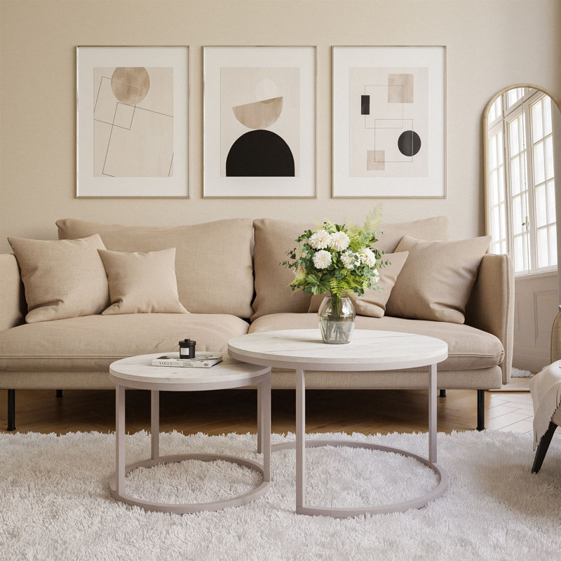 Neika 2 Piece Coffee Table, Mamur, Marmur Levanto