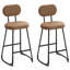 Ensemble de 2 tabourets de bar, tabourets de bar à hauteur de comptoir, tabourets de cuisine rembourrés, chaises de îlot de cuisine avec siège rembourré ovale rembourré en polyuréthane avec dossier, chaises de bar pour la cuisine, la salle à manger, le bar, le café-1928658281