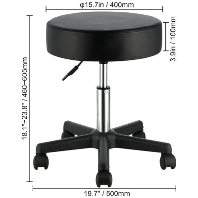 Levica Rolling Stools with Wheels, 400 LBS Weight Capacity Adjustable Height Stool