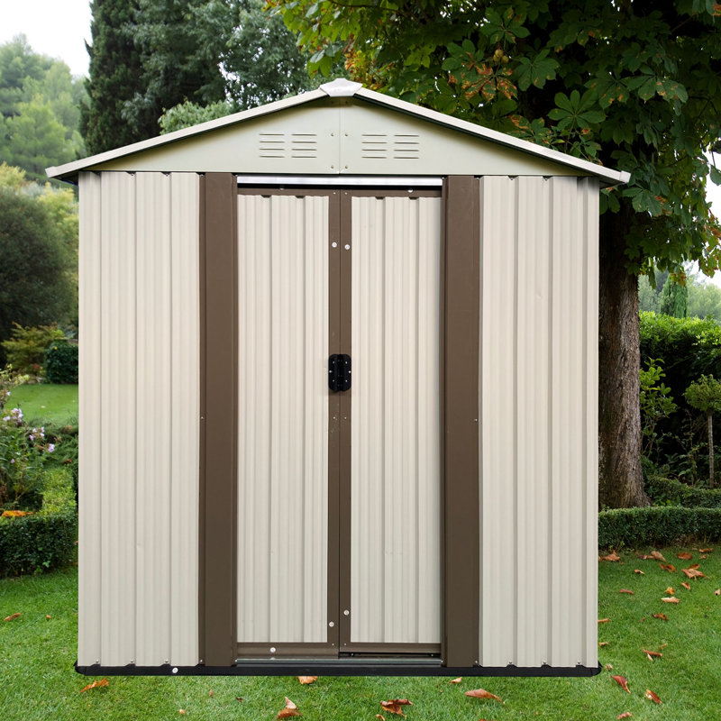 Remise de jardin pour l'extérieur, H 72,5 po x l 33,1 po x P 62,2 po, Blanc, crème
