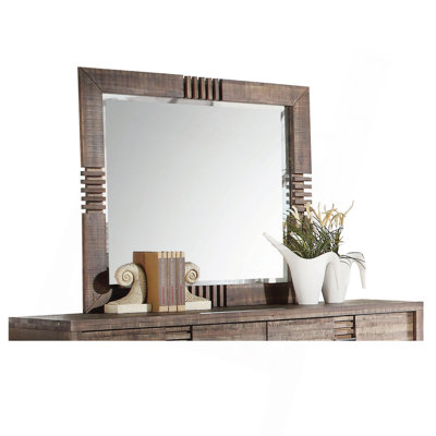 Exquisite Oak Mirror With Stylish Hardware And Captivating Design For Interior Enhancement