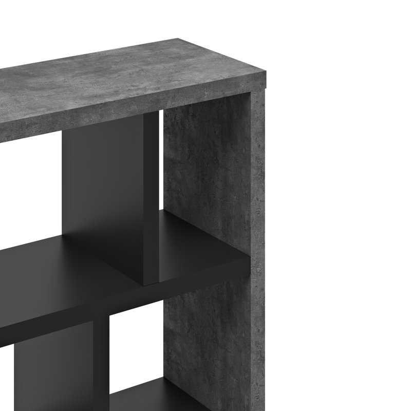 Shanisha 198cm H x 70cm W Library Bookcase, Grey/Black