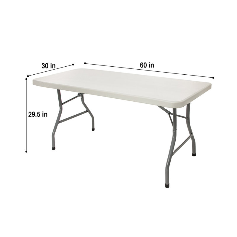 Heavy Duty Plastic Rectangular Portable Banquet Table, 29.5" H x 60" L x 30" D, Speckled Gray
