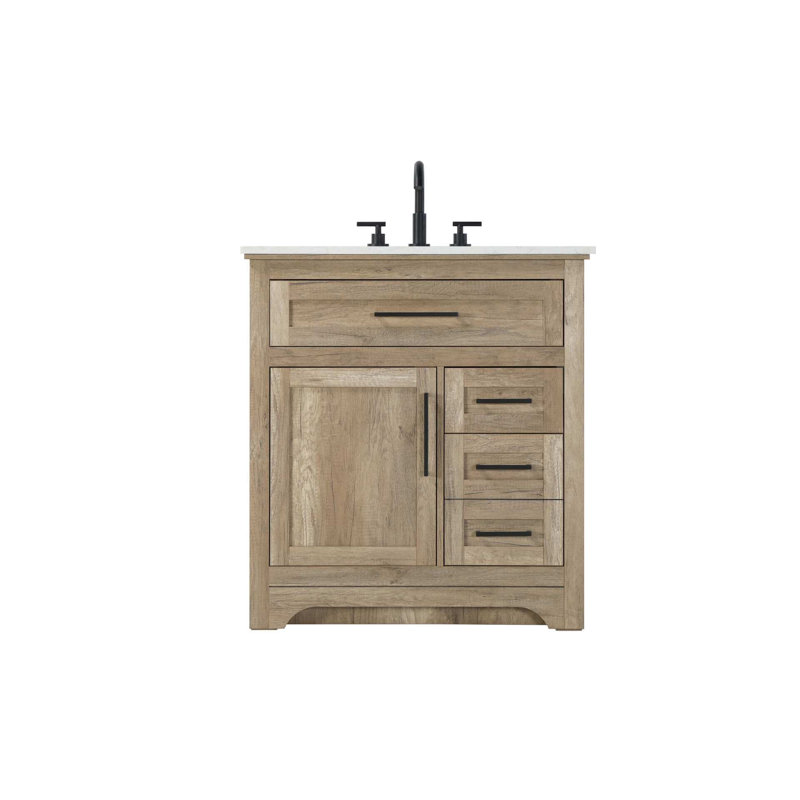 Meuble-lavabo simple 32 po en chêne naturel, 32", Chêne naturel