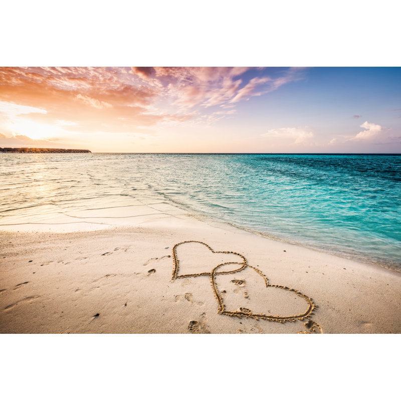 Dreher Hearts On A Beach - Wrapped Canvas Print, 51cm H x 76cm W x 3.8cm D