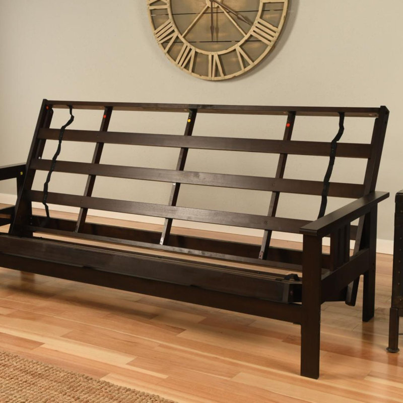 Monterey Queen Futon Frame with Mattress - Futon Frame Set with Mattress, Foldable Futon Frame with Sturdy Wood Build, Living Room Futon Frame with Mattress, Versatile Design