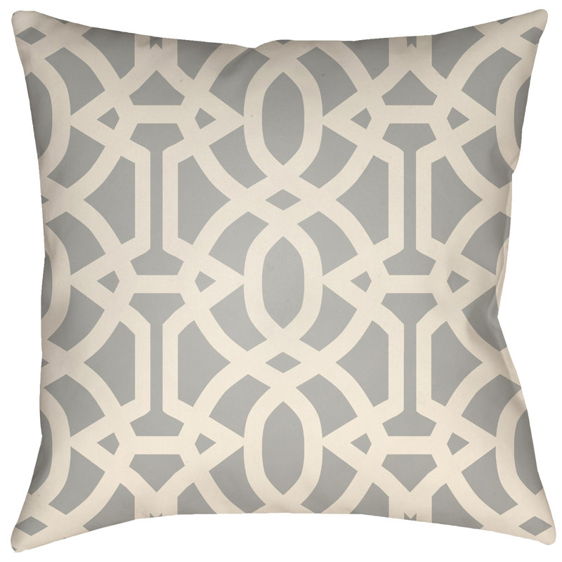 Litchfield Massey Geometric Outdoor Throw Pillow, 20" x 20", Gray/Ivory