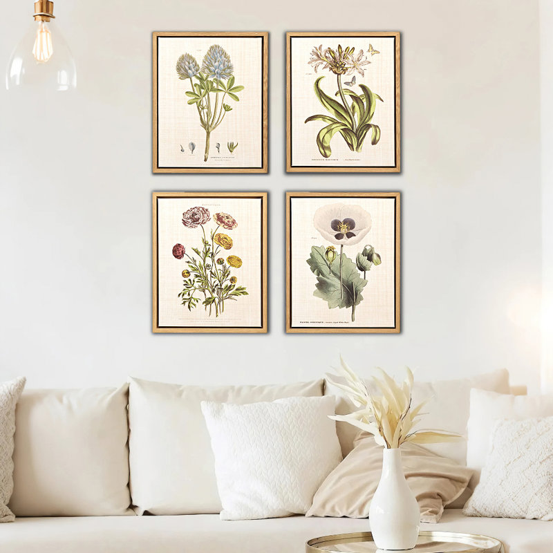 Framed Floral Canvas Wall Art