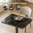Sintered Stone Pedestal Restaurant Bistro Table with Brushed Stainless Steel Trim