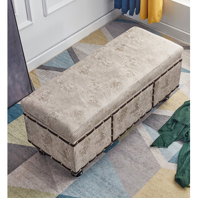 Repose-pieds avec rangement en microfibre