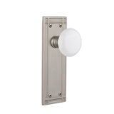 Mission Plate with White Porcelain Door Knob