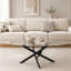 Table basse ovale, table d'appoint en verre de 100 cm avec pattes, table à thé moderne pour salon-1555988665