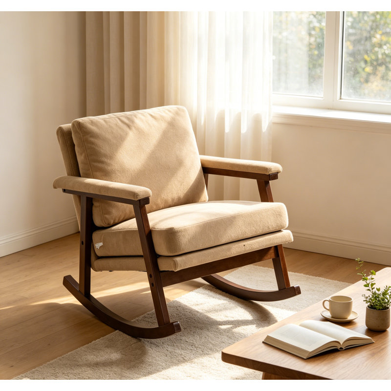 Chaise berçante moderne Mid-Century, Kaki