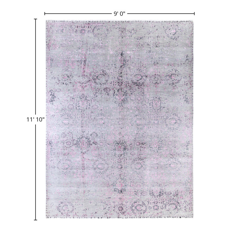Overdyed One-of-a-Kind 9' 0" X 11' 10" Hand Knotted Area Rug